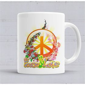 Peace Barış Simge Porselen Kupa Bardak
