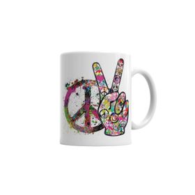 Peace Barış Simge Porselen Kupa Bardak