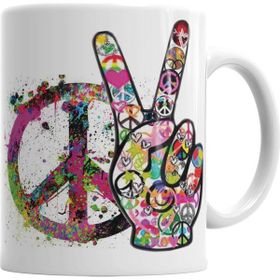 Peace Barış Simge Porselen Kupa Bardak