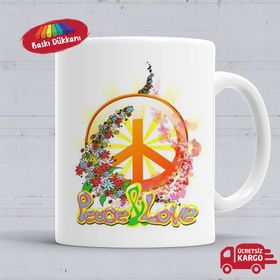 Peace Barış Simge Porselen Kupa Bardak