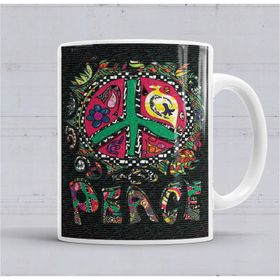 Peace Barış Simgesi Porselen Kupa Bardak