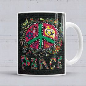 Peace Barış Simgesi Porselen Kupa Bardak