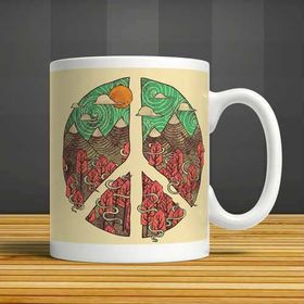 Peace Barış Simgesi Porselen Kupa Bardak