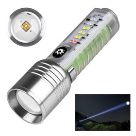 PeakStar Profesyonel TG LED Güçlü 8 Modlu Type-C 1000 Lümen Polis Çakarlı Şarjlı El Feneri
