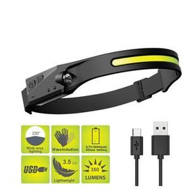PeakStar PS-001 5 Aydınlatma Modlu Cob Led Sensörlü USB Şarj Edilebilir Dahili Pilli Kafa Lambası