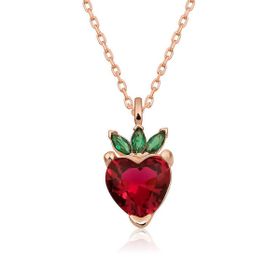 Peanelife ​925 Ayar Rose Çilek Figür Meyve Unisex Gümüş Kolye