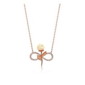 Peanelife ​925 Ayar Rose Sonsuz Gül Kadın Gümüş Kolye