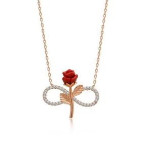Peanelife ​925 Ayar Rose Sonsuz Gül Kadın Gümüş Kolye