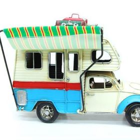 Peanelife Dekoratif Metal Karavan Çerçeveli ,Kumbaralı Tenteli Çok Renkli Biblo