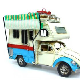Peanelife Dekoratif Metal Karavan Çerçeveli ,Kumbaralı Tenteli Çok Renkli Biblo