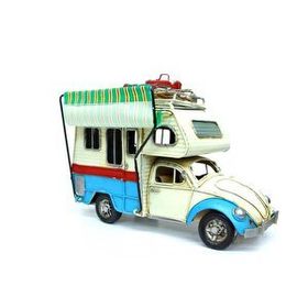 Peanelife Dekoratif Metal Karavan Çerçeveli ,Kumbaralı Tenteli Çok Renkli Biblo