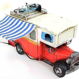 Peanelife Dekoratif Metal Karavan Tenteli Vintage Ev Ofis Hediyelik Çok Renkli Biblo