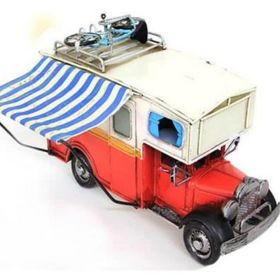 Peanelife Dekoratif Metal Karavan Tenteli Vintage Ev Ofis Hediyelik Çok Renkli Biblo