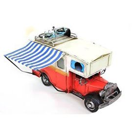 Peanelife Dekoratif Metal Karavan Tenteli Vintage Ev Ofis Hediyelik Çok Renkli Biblo