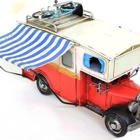 Peanelife Dekoratif Metal Karavan Tenteli Vintage Ev Ofis Hediyelik Çok Renkli Biblo