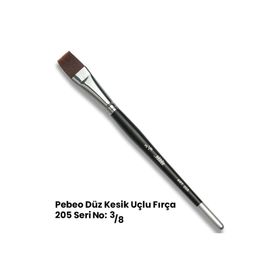 Pebeo 205-3-8 Düz Kesik Sentetik Fırça Kısa Sap
