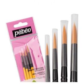Pebeo 4'lü 2 Yuvarlak No: 3 & 5 + 2 Kesik Uç No: 8 & 12 Fırça Seti