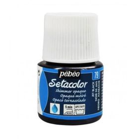 Pebeo 8750 45 ml N:79 Jet Black Setacolor Shimmer Parlak Opak Kumaş Boyası