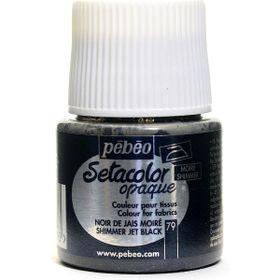 Pebeo 8750 45 ml N:79 Jet Black Setacolor Shimmer Parlak Opak Kumaş Boyası