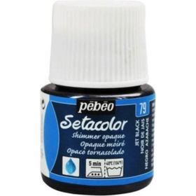 Pebeo 8750 45 ml N:79 Jet Black Setacolor Shimmer Parlak Opak Kumaş Boyası