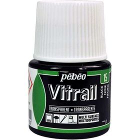Pebeo Vitrail Black 15 45 ml Transparan Cam Boyası