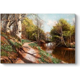 Peder Mork Monsted - Vesenny Landscape Tablosu