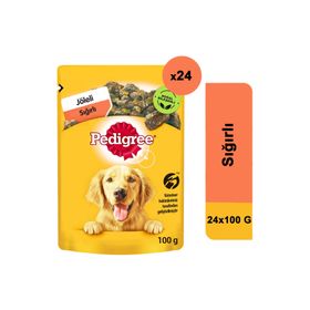 Pedigree 24x100 gr Yetişkin Sığırlı Köpek Maması