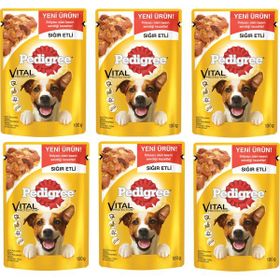 Pedigree 6x100 gr Sığır Etli Pouch Yetişkin Köpek Maması
