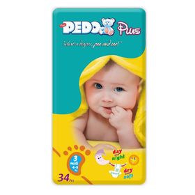 Pedo Plus No:3 Midi 34 Adet Bebek Bezi