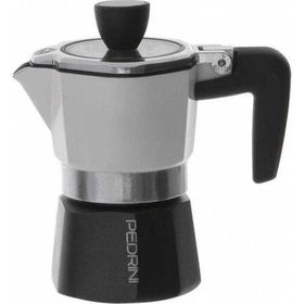 Pedrini Siyah Beyaz Şeffaf Kapaklı 3 Cups Moka Pot
