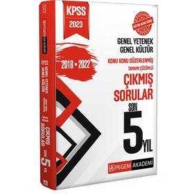 Pegem Akademi 2023 KPSS Genel Yetenek Genel Kültür Çıkmış Sorular Son 5 Sınav