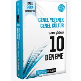 Pegem Akademi 2024 KPSS Genel Yetenek Genel Kültür Ortaöğretim Tamamı Çözümlü 10 Deneme