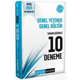 Pegem Akademi 2024 KPSS Genel Yetenek Genel Kültür Ortaöğretim Tamamı Çözümlü 10 Deneme