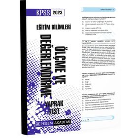 Pegem Akademi Yayıncılık 2023 KPSS Eğitim Bilimleri Ölçme ve Değerlendirme Yaprak Test
