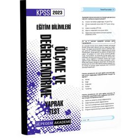 Pegem Akademi Yayıncılık 2023 KPSS Eğitim Bilimleri Ölçme ve Değerlendirme Yaprak Test