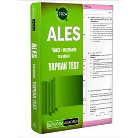 Pegem Akademi Yayıncılık - 2024 ALES Çek Kopart Yaprak Test