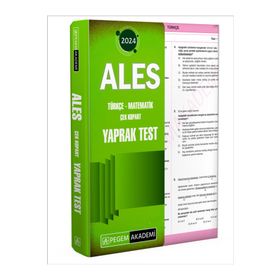 Pegem Akademi Yayıncılık - 2024 ALES Çek Kopart Yaprak Test