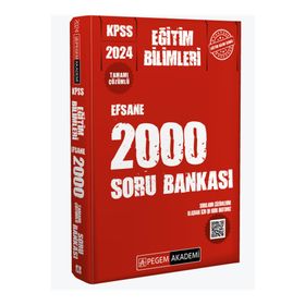 Pegem Akademi Yayıncılık 2024 KPSS Eğitim Bilimleri Çözümlü Efsane 2000 Soru Bankası