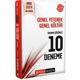 Pegem Akademi Yayıncılık 2024 KPSS Genel Yetenek Genel Kültür Önlisans Tamamı Çözümlü 10 Deneme