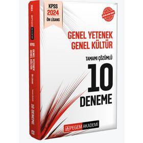 Pegem Akademi Yayıncılık 2024 KPSS Genel Yetenek Genel Kültür Önlisans Tamamı Çözümlü 10 Deneme