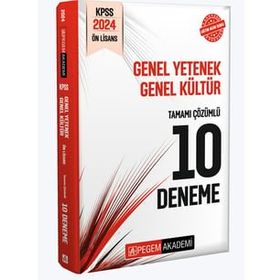 Pegem Akademi Yayıncılık 2024 KPSS Genel Yetenek Genel Kültür Önlisans Tamamı Çözümlü 10 Deneme