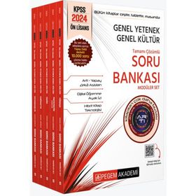 Pegem Akademi Yayıncılık 2024 KPSS Genel Yetenek Genel Kültür Önlisans Tamamı Çözümlü Soru Bankası Modüler Set