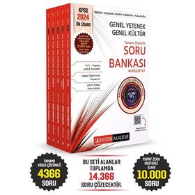 Pegem Akademi Yayıncılık 2024 KPSS Genel Yetenek Genel Kültür Önlisans Tamamı Çözümlü Soru Bankası Modüler Set