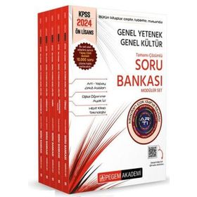 Pegem Akademi Yayıncılık 2024 KPSS Genel Yetenek Genel Kültür Önlisans Tamamı Çözümlü Soru Bankası Modüler Set