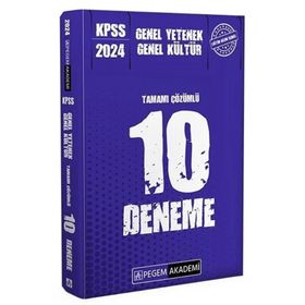 Pegem Akademi Yayıncılık 2024 KPSS Genel Yetenek Genel Kültür Tamamı Çözümlü 10 Deneme