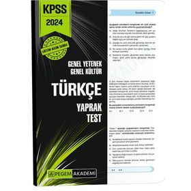 Pegem Akademi Yayınları 2024 Kpss Genel Yetenek Genel Kültür Türkçe Yaprak Test