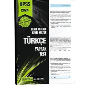 Pegem Akademi Yayınları 2024 Kpss Genel Yetenek Genel Kültür Türkçe Yaprak Test