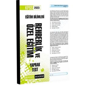 Pegem Yayınları 2023 KPSS Eğitim Bilimleri Rehberlik ve Özel Eğitim Yaprak Test