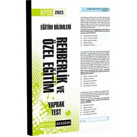 Pegem Yayınları 2023 KPSS Eğitim Bilimleri Rehberlik ve Özel Eğitim Yaprak Test