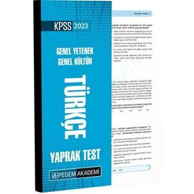 Pegem Yayınları 2023 KPSS Genel Yetenek Genel Kültür Türkçe Yaprak Test